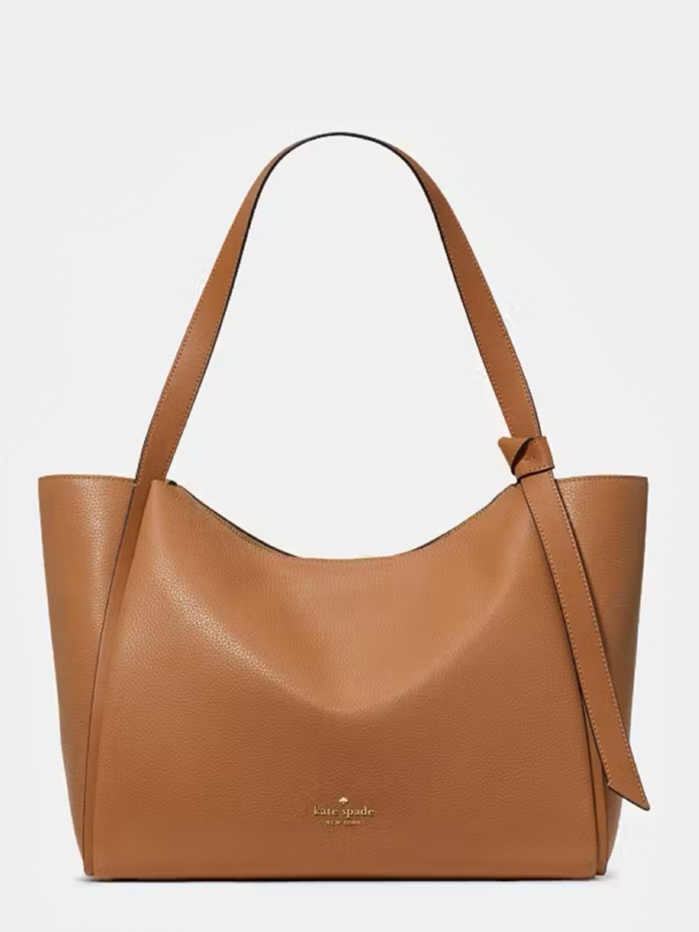 ♠️Kate Spade New York Knott Pebbled Leather Large Tote Bag, Bungalow Brown NWT